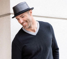 Load image into Gallery viewer, Natural All-Leather Trilby Fedora