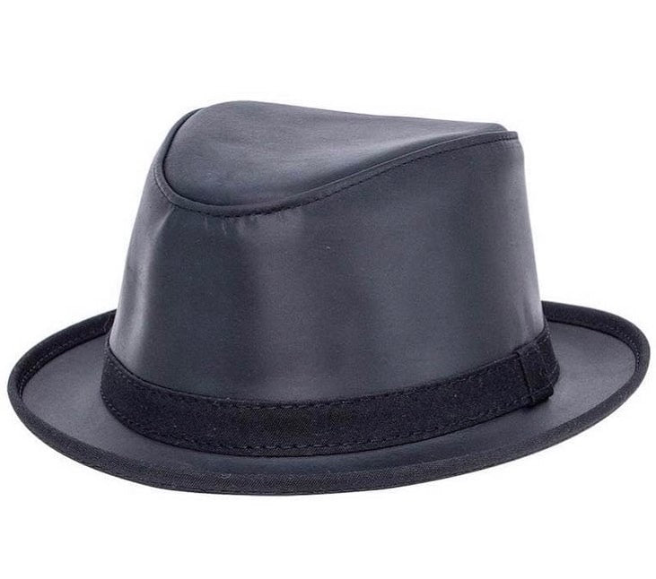 Natural All-Leather Trilby Fedora